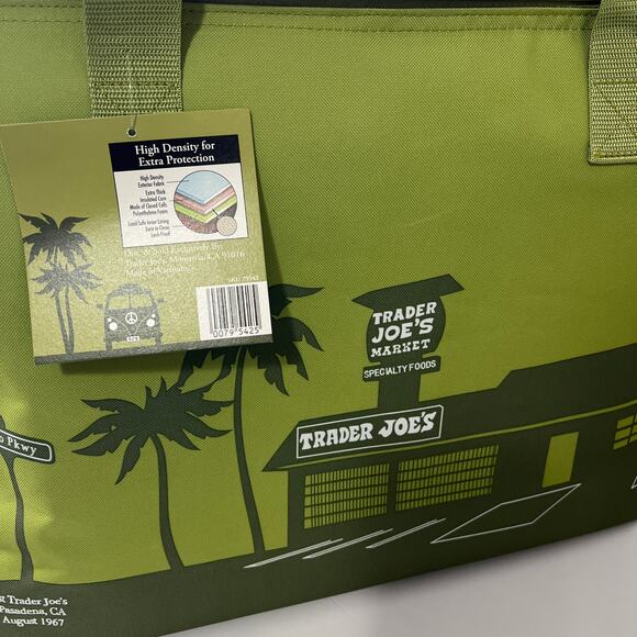 Trader Joe's Fall 2025 Large Matcha Olive Green Insulated Cooler Tote bag - Picture 4 of 8